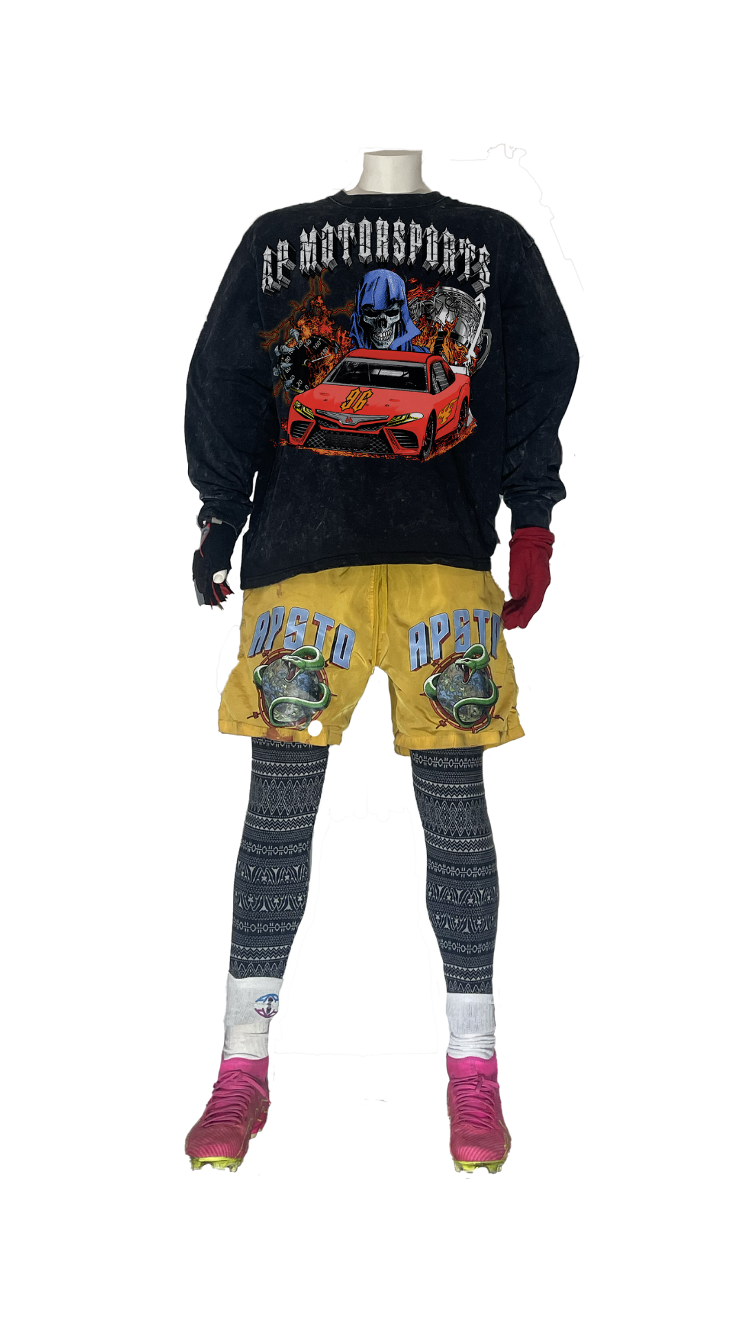 AP Motorsports Heavy Long Sleeve Tee Stone Grey