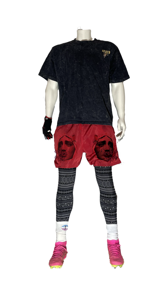 Need Love Negative Active Shorts Red