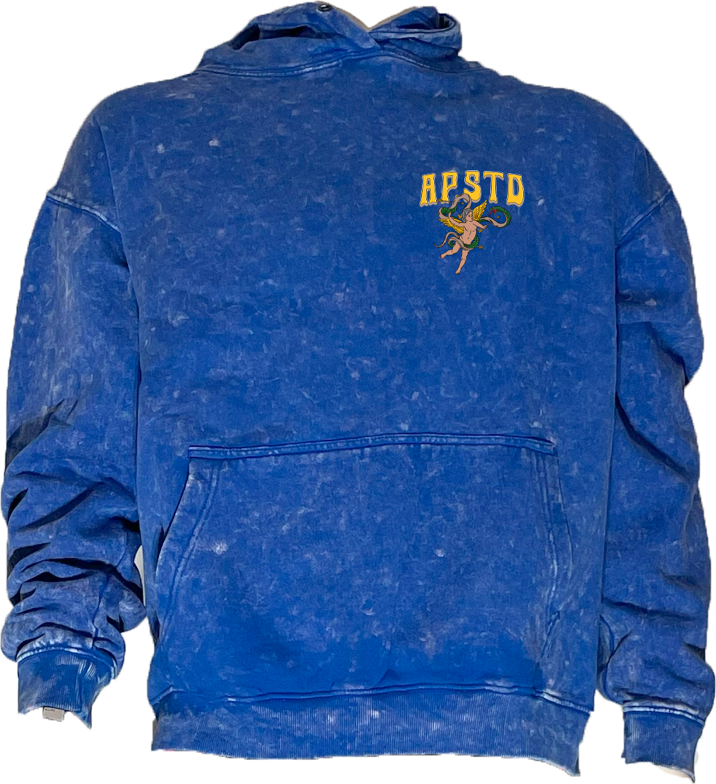 AP Blue Acid Wash Hoodie