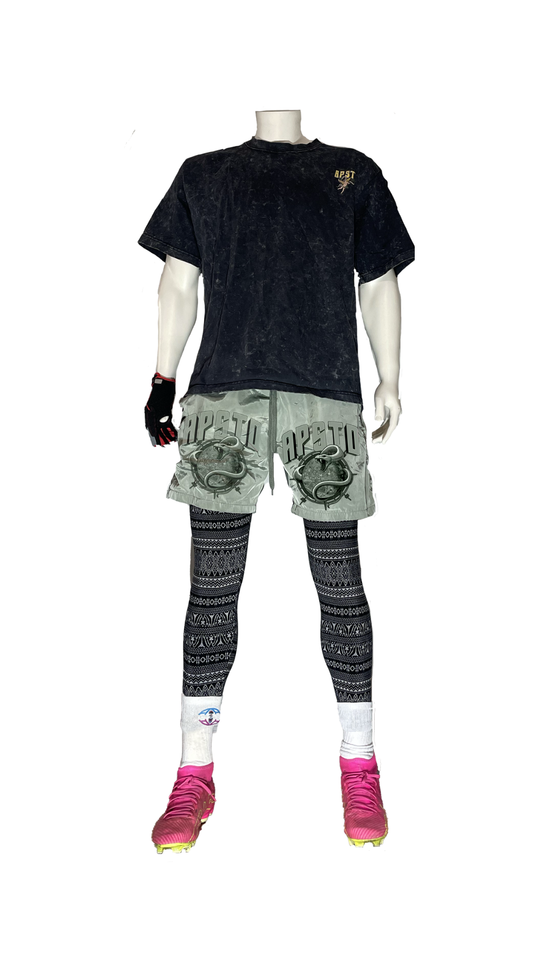 AP World Serpent Negative Active Shorts Sage Green